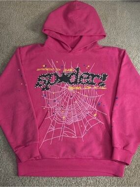Sp5der Worldwide Magenta V2 Hoodie | Size Medium